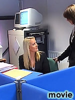 Hot office hoes Leah and Jane licking one big cock