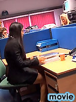UK British secretary babes sharing one hard cock