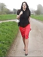 Sexy Secretary takes a walk through the park in her naughty heels (becky country)