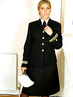 Naval uniform with black stockings